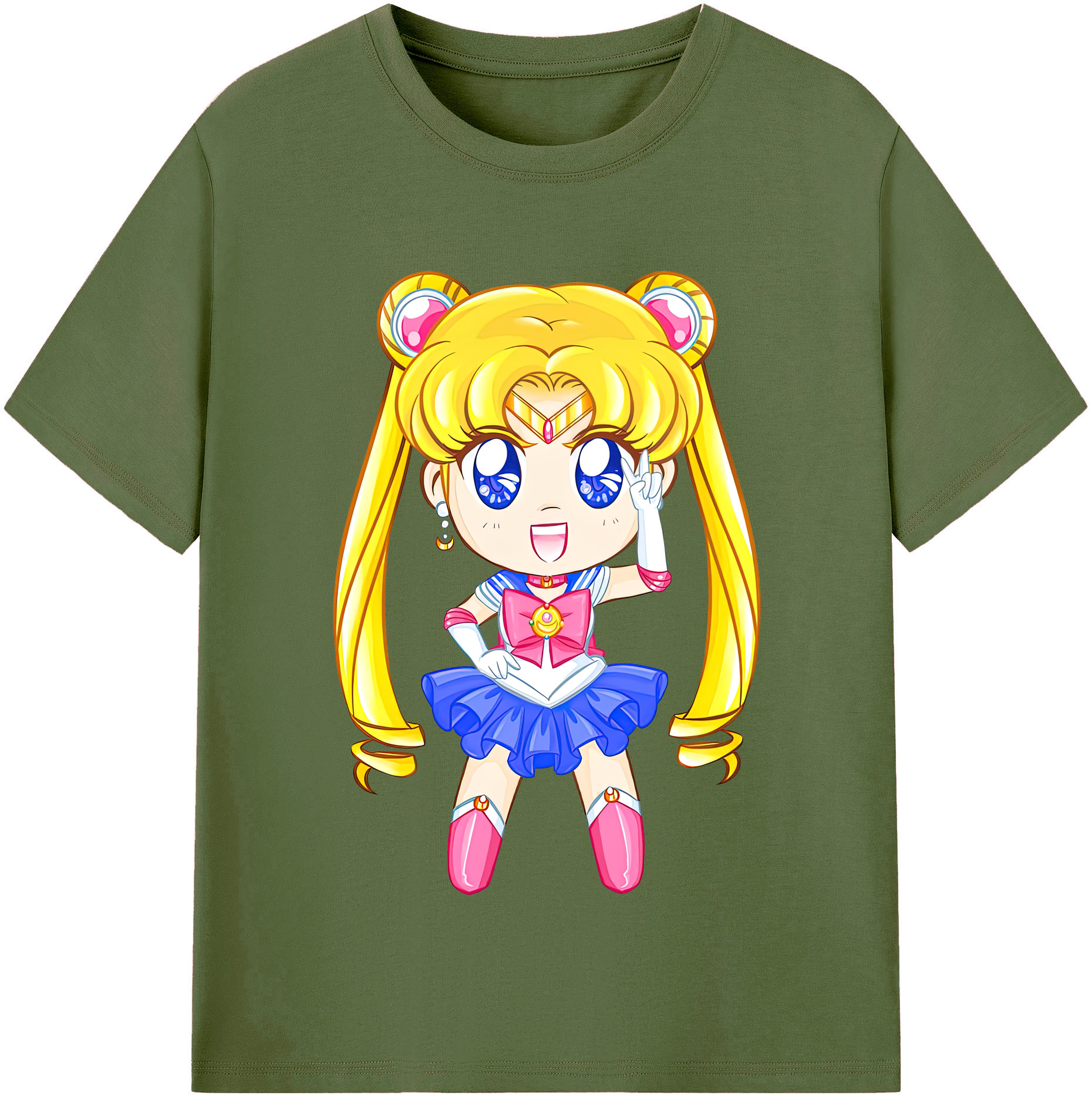 （画像用） 美少女戦士セーラームーン 月野 うさぎ つきの うさぎ Sailor Moon Tsukino Usagi 綿100％半袖Tシャツ（フロントプリント）